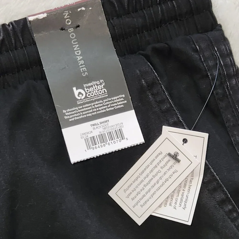 🩳 Men’s Distressed Black Shorts – Size Small 28–30, 100% Cotton, NWT
